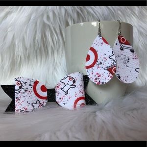 Mommy and me earring and bow set